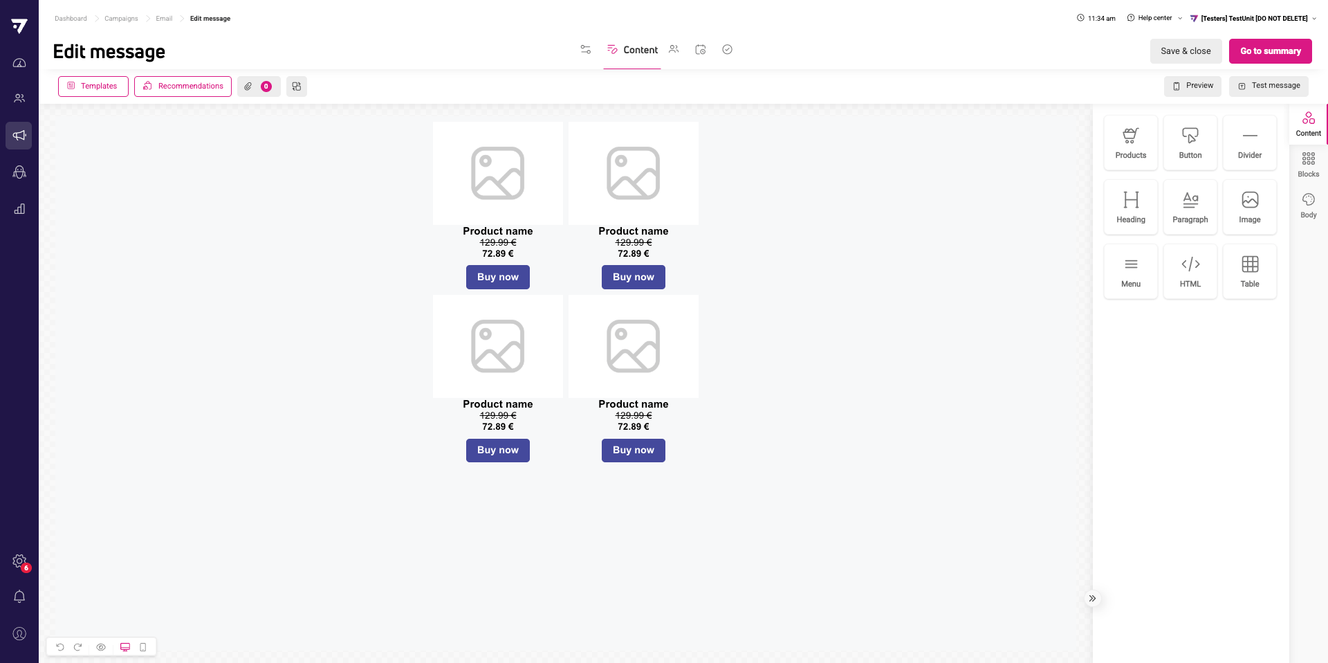 Better default look for product blocks in pop-ups