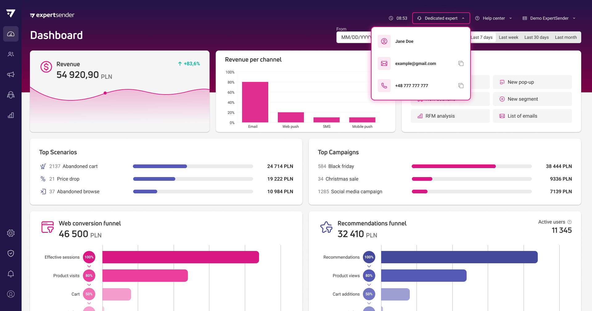 See your dedicated account manager in the client panel